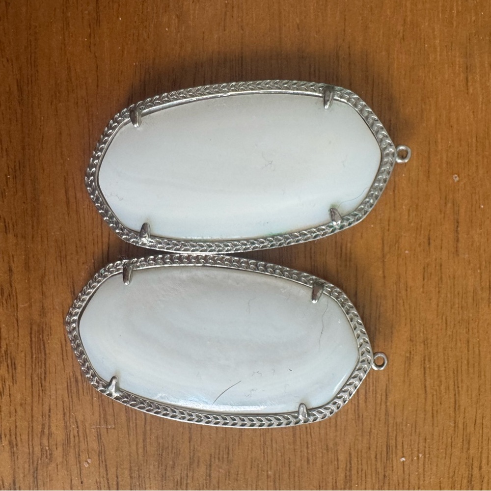 Kendra Scott Silver and White Stone Earrings